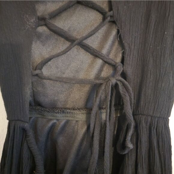 Lulu’s Heart's Desire Black Lace-Up Maxi Dress S - Picture 5 of 5